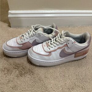 Nike Air Force 1 Shadow White Pink Mauve Sneakers Women’s size 9